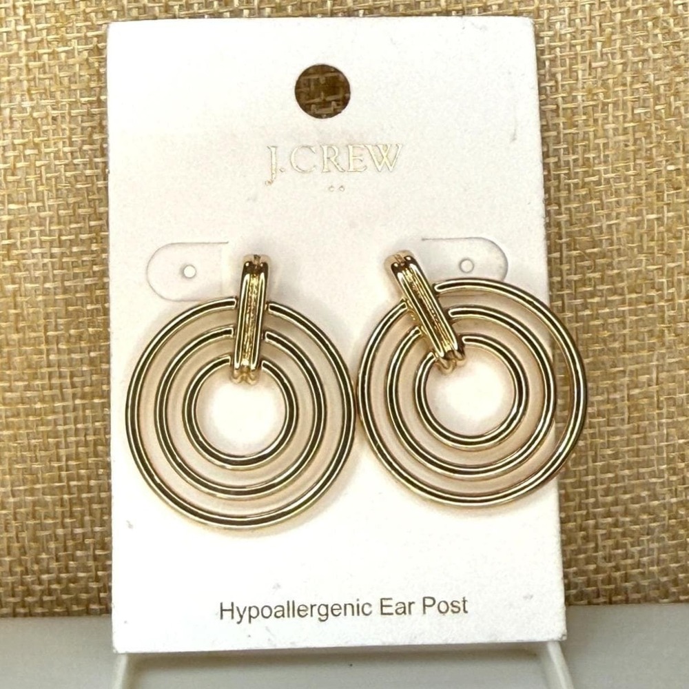 Gold Geometric Minimalist Modern Hoop Earrings from J.Crew EC7246